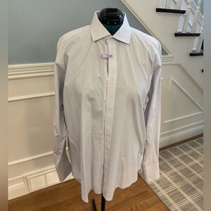 Charles Tyrwhitt Light Grey non iron French cuff Check Dress Shirt